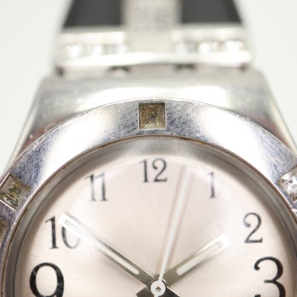 Swatch Irony Fancy Me Watch Women 32mm Gem Silver Tone Date 2006 w New Battery main image 8